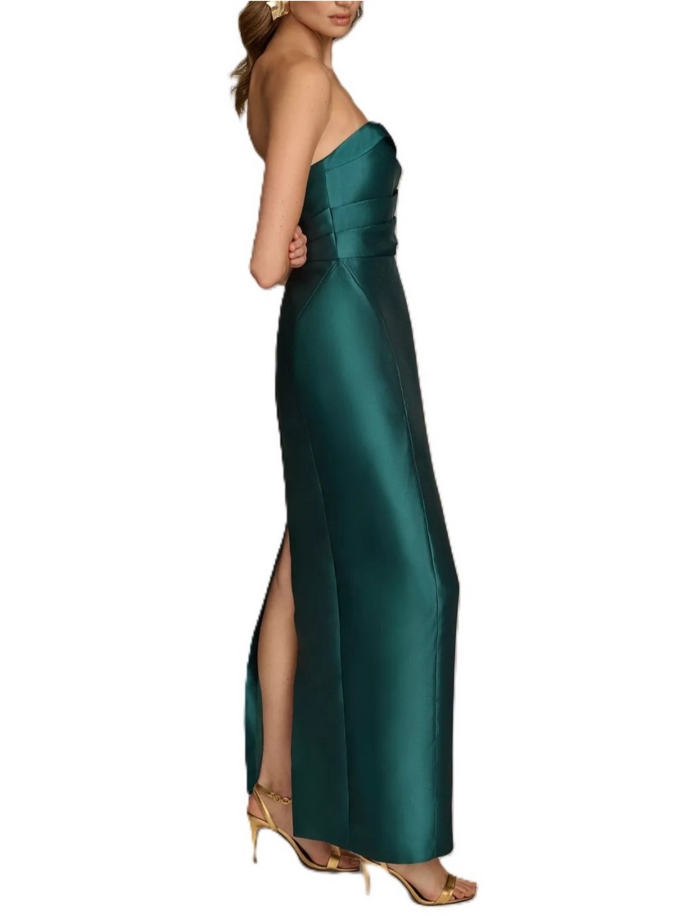 NWT Donna Karan Green Strapless Sweetheart Gown Size 4 - Picture 3 of 13